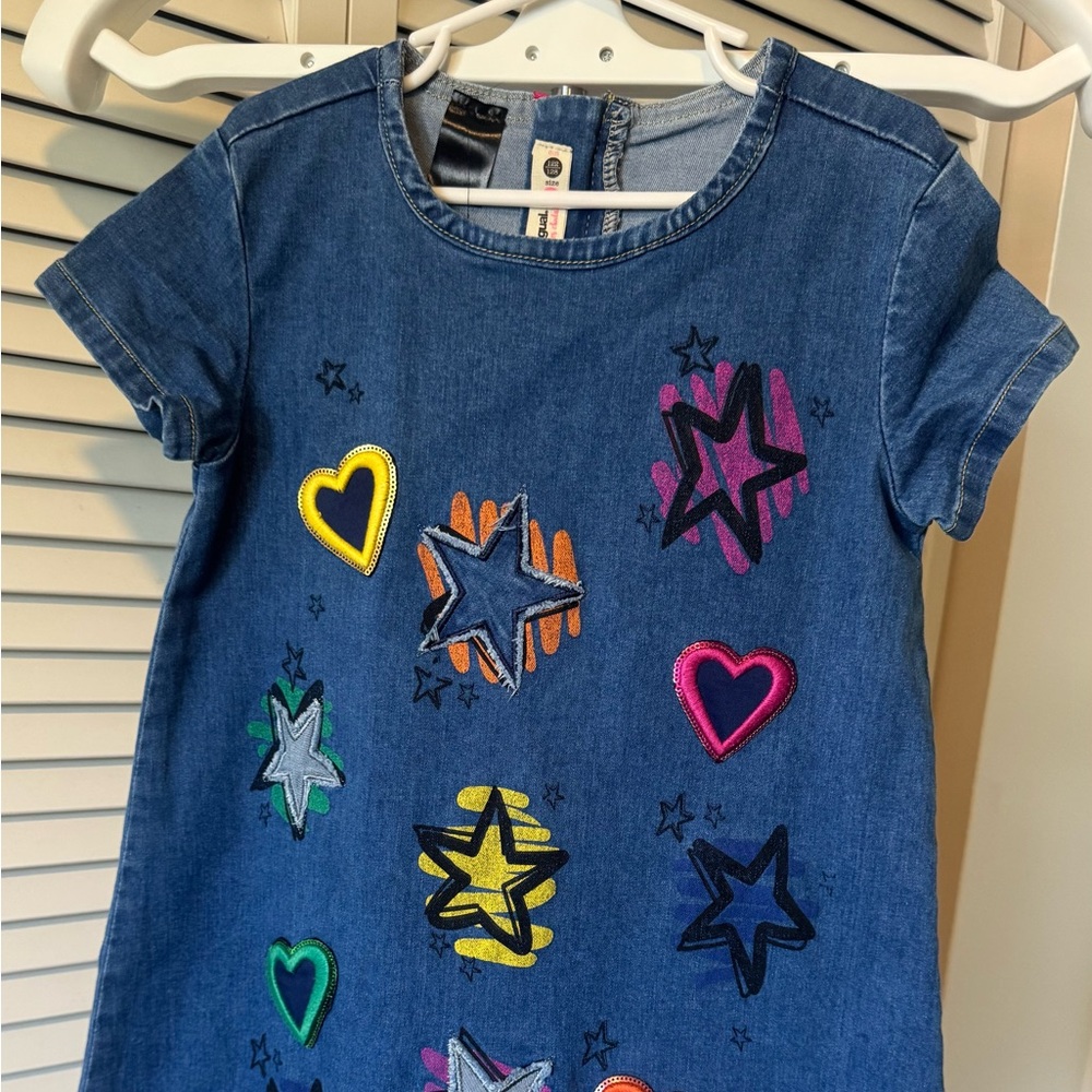 Desigual Girls Jean Dress 7/8 Vibrant Patterns